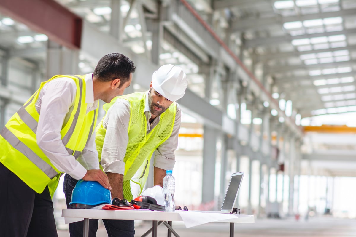 Middle Eastern Male Construction Professionals Onsite